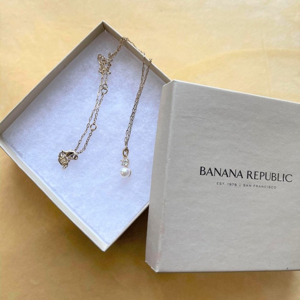 B.Rep Cubic Zirconia /Pearl Pendant Chain Necklace